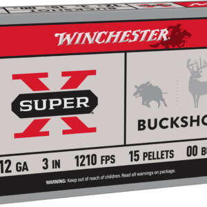 Winchester Ammo XB12300 Super X  12Gauge 3" 15Pellets 00Buck Shot 5 Per Box/50 Case