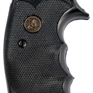 Pachmayr 03265 Gripper Professional Grip Checkered Black Rubber with Finger Grooves for S&W K/L Frame with Square Butt