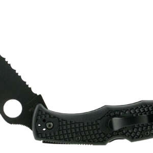 Spyderco C10PSBBK Endura 4 Lightweight 3.75" Folding Clip Point Part Serrated Black TiCN VG-10 SS Blade Black  Textured FRN Handle Includes Pocket Clip