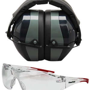 Champion Targets 40622 Eyes & Ears Combo 26 dB Over the Head Passive Muff & Shooting Glasses Black/Gray