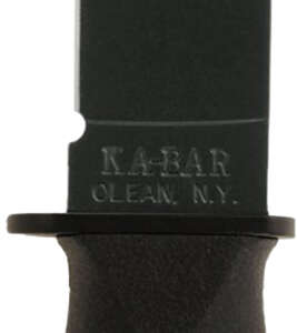 Ka-Bar 2221 Mark I  5.13" Fixed Clip Point Plain Black 1095 Cro-Van Blade, Black Kraton G Handle, Includes Sheath