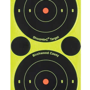 Birchwood Casey 34375 Shoot-N-C Reactive Target Self-Adhesive Paper Black/Yellow 3" Bullseye 240 Pack
