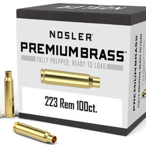 Nosler 10098 Premium Brass Unprimed Cases 223Rem Rifle Brass 100/Box