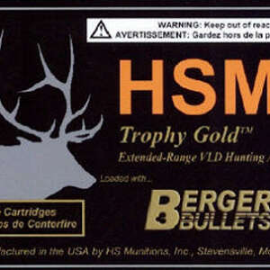 HSM 270WSM150VLD Trophy Gold Extended Range 270 WSM 150 gr Berger Hunting VLD Match 20 Per Box/ 25 Case