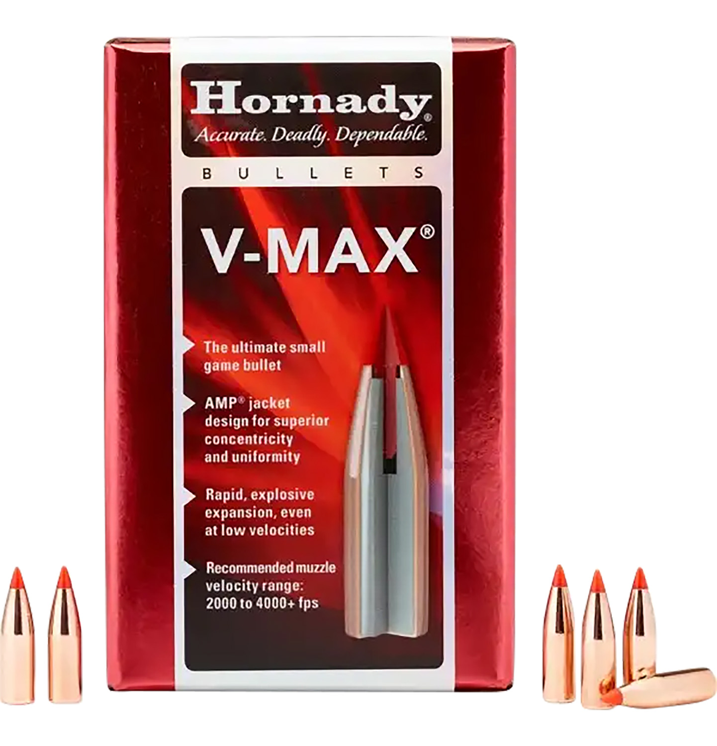 Hornady 22420 V-Max 6mm .243 75 gr V Max 100 Per Box/ 40 Case