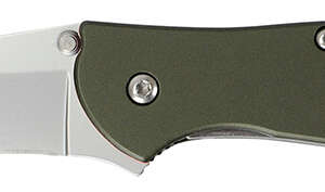 Kershaw 1660OL Leek  3" Folding Drop Point Plain Bead Blasted 14C28N Steel Blade Olive Drab Anodized Aluminum Handle Includes Pocket Clip