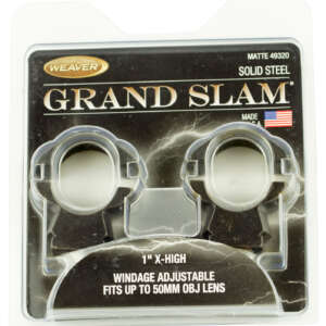 Weaver Mounts 49320 Grand Slam Windage Adjustable  Matte Black 1" Extra High