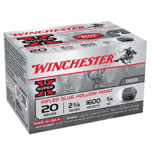 WIN SUPER-X RIFLED SLUG 20GA 2.75 3/4OZ 15/10