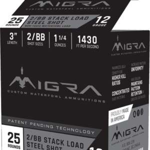 Migra Waterfowl Steel Shot Shotshell 12 ga 3" 1-1/4 oz 1430 fps #2-BB 25/ct
