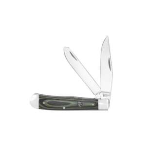 ABKT Cattleman Trapper Cowhand Knife 2 Blades Green